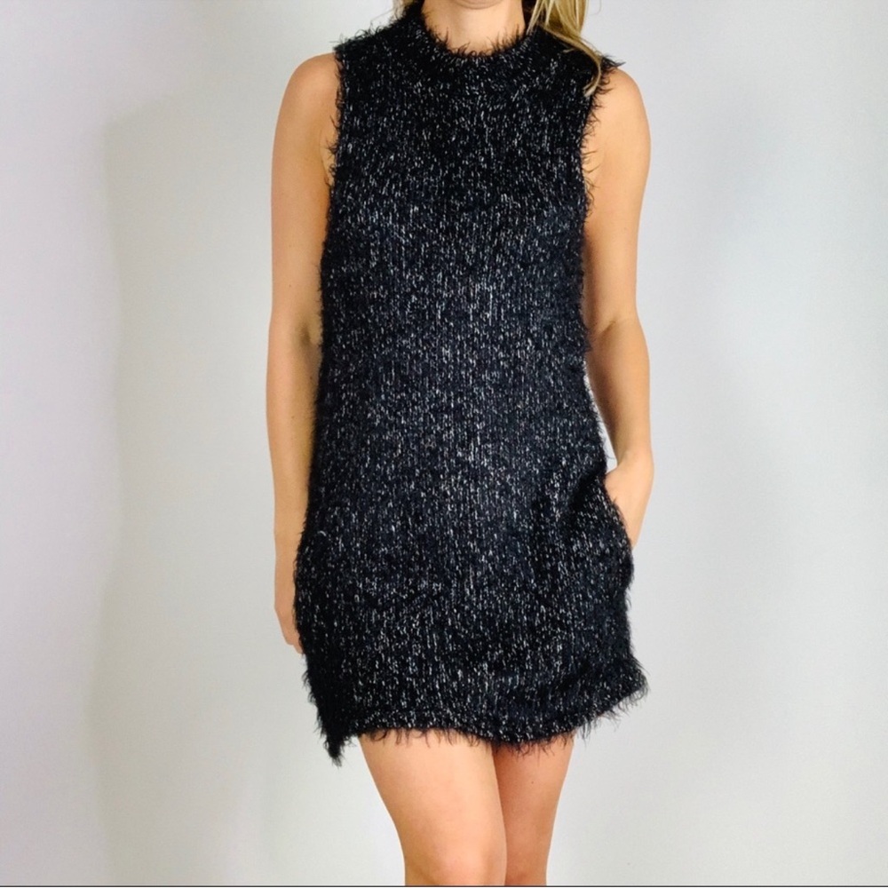 Some Days Lovin’ Black Fuzzy Mini Dress – Size S - Picture 3 of 7
